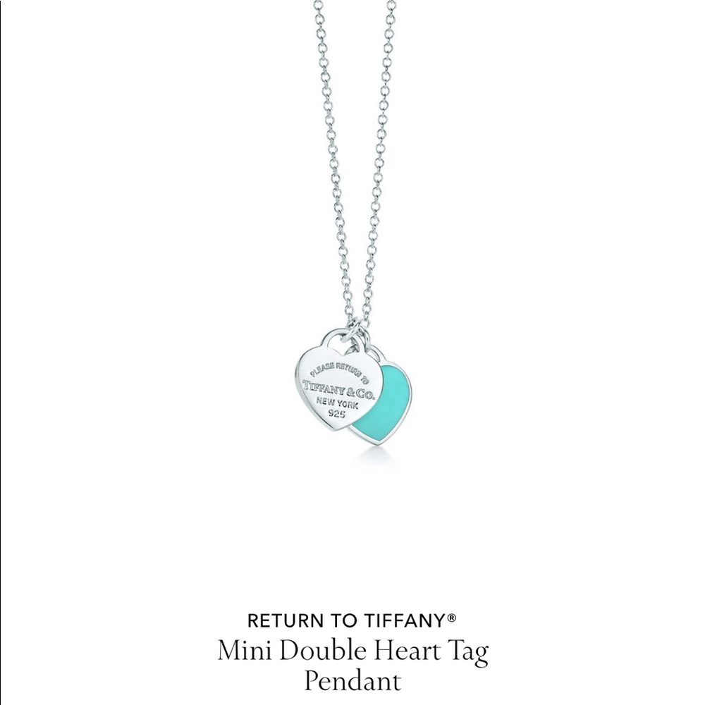 Authentic Tiffany & Co Mini Double Heart Necklace.